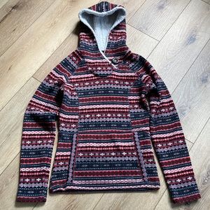 Koppen Hoodie Women Small Fair isle Pullover Sweater Hooded Fleece Hikin…